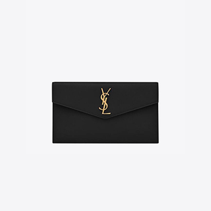 ysl saint laurent uptown grain de poudre leather envelope clutch bag